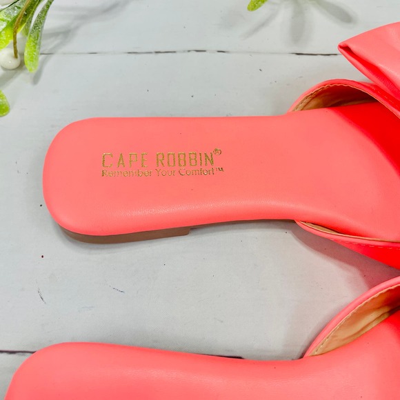 NEW Cape Robbin Pink JuJu Sandals Slides with Bow-SZ 6 - Picture 5 of 7